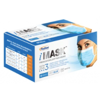  Pac-Dent iMask™ Premium Ear-Loop Face Masks ASTM Level 3, Blue, 50 pcs/box
